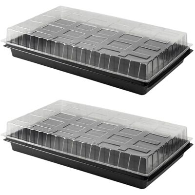 Pullmer Set van 2 broeikasbakken, 52,5 x 31,5 x 5 cm, kunststof, transportbak, kweekbak, zonder bodemgaten, ideaal voor planten, kweken, tuin Pullmer Set van 2 broeikasbakken, 52,5 x 31,5 x 5 cm, kunststof, transportbak, kweekbak, zonder bodemgaten, ideaal voor planten, kweken, tuin
