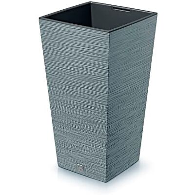 Prosperplast Bloempot, cementkleur met reservoir, Furu-collectie, 20 x 20 x 38 cm, inhoud 5 liter. Prosperplast Bloempot, cementkleur met reservoir, Furu-collectie, 20 x 20 x 38 cm, inhoud 5 liter.