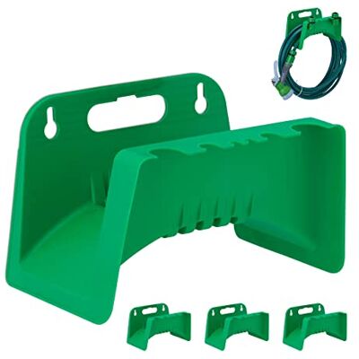 Relaxdays 4 stuks 10 m slanghouder wandhouder kunststof groen Relaxdays 4 stuks 10 m slanghouder wandhouder kunststof groen