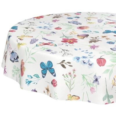 ANRO Afwasbaar tafelzeil, onderhoudsvriendelijk, waterafstotend, lotuseffect, tuintafelkleed, met afgesneden rand, vlinders, rond, 120 cm ANRO Afwasbaar tafelzeil, onderhoudsvriendelijk, waterafstotend, lotuseffect, tuintafelkleed, met afgesneden rand, vlinders, rond, 120 cm