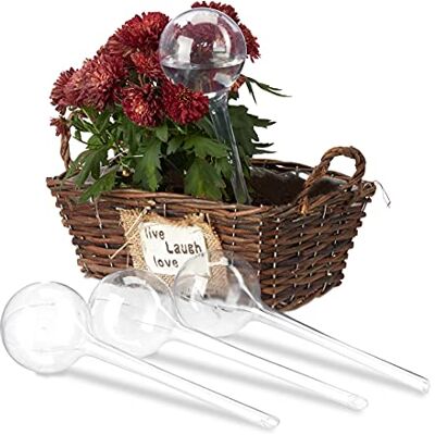 Relaxdays Bewateringsballen van kunststof, 8 stuks, waterdispenser voor planten, 2 weken, bloempot, 250 ml, transparant Relaxdays Bewateringsballen van kunststof, 8 stuks, waterdispenser voor planten, 2 weken, bloempot, 250 ml, transparant