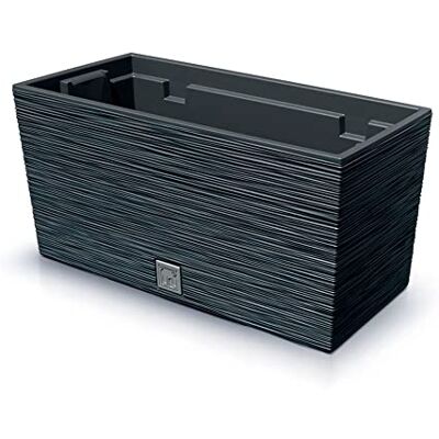 Prosperplast Antraciet pot met reservoir, FURU-collectie, 39,5 x 18,5 x 19,5 cm, inhoud 8 l. Prosperplast Antraciet pot met reservoir, FURU-collectie, 39,5 x 18,5 x 19,5 cm, inhoud 8 l.