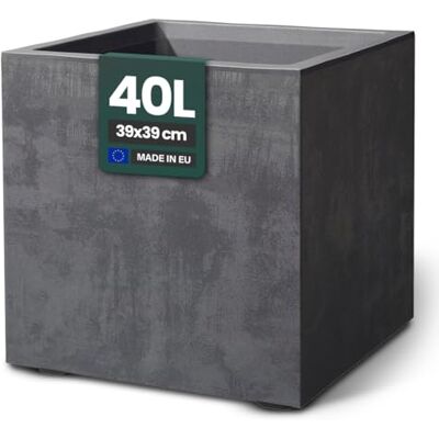 Kreher Plantenbak XL Millennium in verschillende formaten en kleuren. Prachtige natuursteenlook bruin of antraciet! Van robuust kunststof (40 liter antraciet) Kreher Plantenbak XL Millennium in verschillende formaten en kleuren. Prachtige natuursteenlook bruin of antraciet! Van robuust kunststof (40 liter antraciet)
