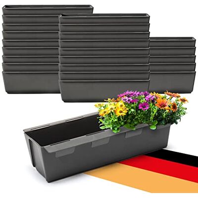 BigDean Set van 24 bloempotten met ophangsysteem, antraciet, 37 cm BigDean Set van 24 bloempotten met ophangsysteem, antraciet, 37 cm