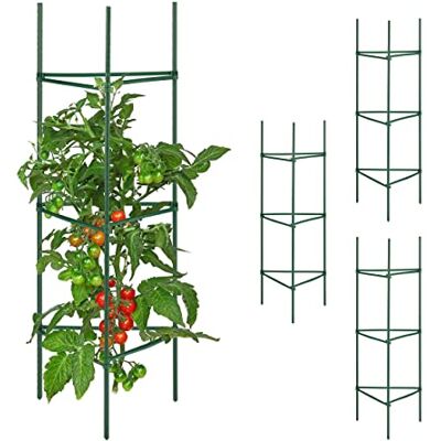 Relaxdays Set van 4 klimstokken voor klimplanten, 90 x 32 x 32 cm (h x b x d), nuttige bloemen en planten, metaal en kunststof, groen Relaxdays Set van 4 klimstokken voor klimplanten, 90 x 32 x 32 cm (h x b x d), nuttige bloemen en planten, metaal en kunststof, groen