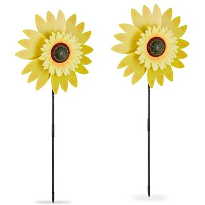 Relaxdays Windwiel, zonnebloem, geel, 76 x 29 x 8 cm Relaxdays Windwiel, zonnebloem, geel, 76 x 29 x 8 cm
