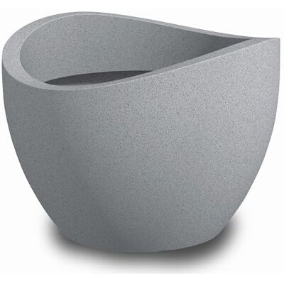 scheurich Wave Globe 40 Bloempot, rond, steengrijs, gemaakt van gerecycled kunststof, voor buiten scheurich Wave Globe 40 Bloempot, rond, steengrijs, gemaakt van gerecycled kunststof, voor buiten