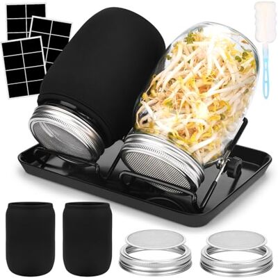 UCAMP Kiempot voor zaden, kiemset met deksel van roestvrij staal, houders en kiemmachine, voor het ontkiemen van zaden, kiemglas, kiemglas UCAMP Kiempot voor zaden, kiemset met deksel van roestvrij staal, houders en kiemmachine, voor het ontkiemen van zaden, kiemglas, kiemglas