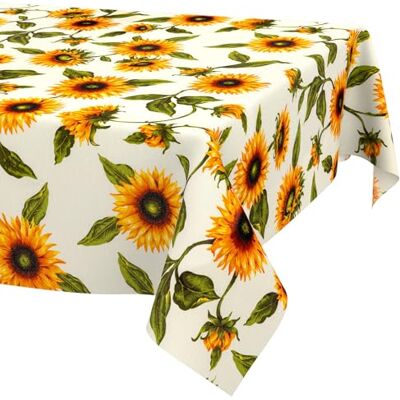 ANRO Nappe enduite Tournesols 260x140 cm rectangulaire lavable à 30 °C – idéale pour jardin, terrasse et salle à manger – linge de table en tissu enduit ANRO Nappe enduite Tournesols 260x140 cm rectangulaire lavable à 30 °C – idéale pour jardin, terrasse et salle à manger – linge de table en tissu enduit