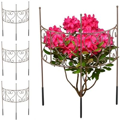 Relaxdays Set van 4 klimplanten, pioenrozen en hortensia's, van staal, bruin, 41,5 x 31 cm Relaxdays Set van 4 klimplanten, pioenrozen en hortensia's, van staal, bruin, 41,5 x 31 cm