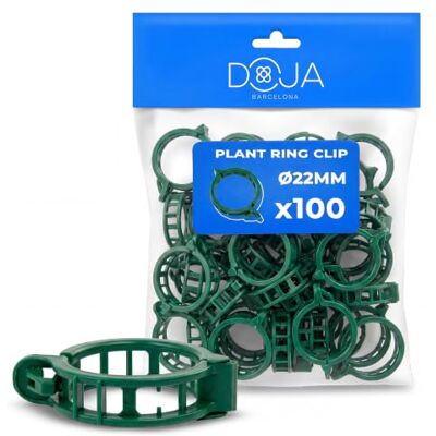 DOJA Barcelona 100 stuks plantenclips, diameter 22 mm, kunststof, herbruikbaar, plantenstandaard, tomatensteunen, eenvoudig te bedienen, tomatenclip, tomatenclip, bevestiging van DOJA Barcelona 100 stuks plantenclips, diameter 22 mm, kunststof, herbruikbaar, plantenstandaard, tomatensteunen, eenvoudig te bedienen, tomatenclip, tomatenclip, bevestiging van