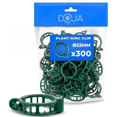 DOJA Barcelona 300 stuks plantenclips, Ø 22 mm, kunststof, herbruikbaar, plantenstandaard, tomatensteunen, eenvoudig te bedienen, tomatenclip, tomatenclip, bevestiging van DOJA Barcelona 300 stuks plantenclips, Ø 22 mm, kunststof, herbruikbaar, plantenstandaard, tomatensteunen, eenvoudig te bedienen, tomatenclip, tomatenclip, bevestiging van