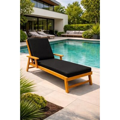 Artistic Fashionista Waterdichte schuimkussens voor tuinstoel, afneembare overtrek, kantelbaar stoelkussen voor binnen of buiten, terras, binnenplaats, strand (zwart) Artistic Fashionista Waterdichte schuimkussens voor tuinstoel, afneembare overtrek, kantelbaar stoelkussen voor binnen of buiten, terras, binnenplaats, strand (zwart)