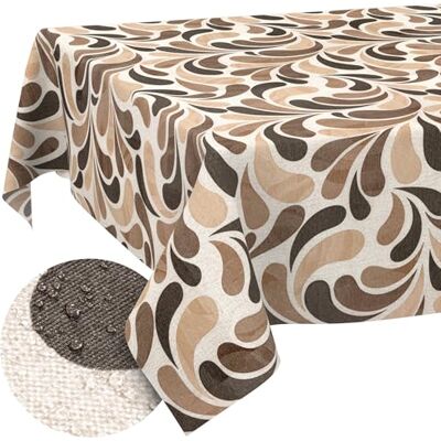 ANRO Nappe enduite Gouttes beige 220x140 cm extérieur imperméable lavable à 30 °C – idéale pour jardin, terrasse et salle à manger – linge de table en tissu enduit ANRO Nappe enduite Gouttes beige 220x140 cm extérieur imperméable lavable à 30 °C – idéale pour jardin, terrasse et salle à manger – linge de table en tissu enduit