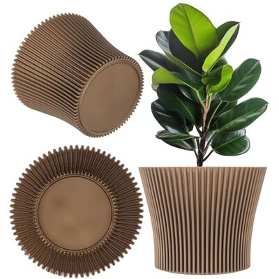 KADAX Kleine bloempot van kunststof, voor vetplanten en kruiden, moderne bloempot voor binnen en buiten, goud, 16 cm KADAX Kleine bloempot van kunststof, voor vetplanten en kruiden, moderne bloempot voor binnen en buiten, goud, 16 cm