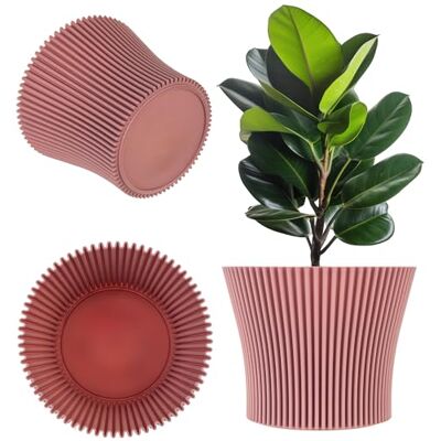 KADAX Kleine bloempot van kunststof, voor vetplanten en kruiden, moderne pot voor binnen en buiten, poederroze, 13,5 cm KADAX Kleine bloempot van kunststof, voor vetplanten en kruiden, moderne pot voor binnen en buiten, poederroze, 13,5 cm