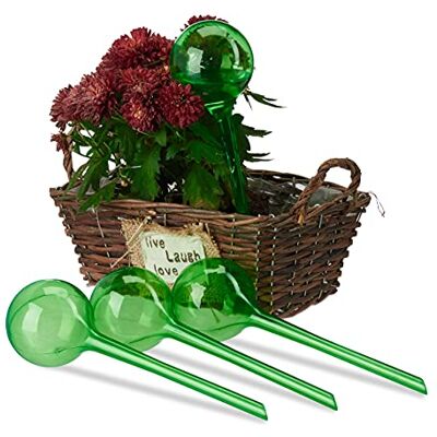 Relaxdays Bewateringsballen 2 weken, intrekbaar, kunststof potplanten, bewateringshulp, groen, 8 stuks Relaxdays Bewateringsballen 2 weken, intrekbaar, kunststof potplanten, bewateringshulp, groen, 8 stuks