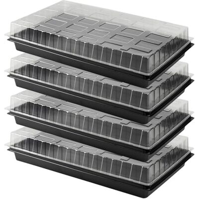Pullmer Set van 4 broeikasbakken, 52,5 x 31,5 x 5 cm, kunststof, transportbak, kweekbak, zonder bodemgaten, ideaal voor planten, kweken, tuin Pullmer Set van 4 broeikasbakken, 52,5 x 31,5 x 5 cm, kunststof, transportbak, kweekbak, zonder bodemgaten, ideaal voor planten, kweken, tuin