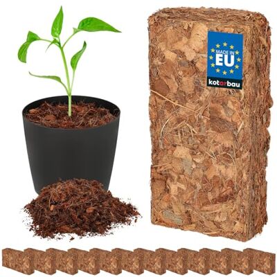 KOTARBAU ® Kokosgrond, natuurlijk, turfvrij, voor planten en terraria, 12 x 500 g, 60 liter kokosvezel potgrond KOTARBAU ® Kokosgrond, natuurlijk, turfvrij, voor planten en terraria, 12 x 500 g, 60 liter kokosvezel potgrond