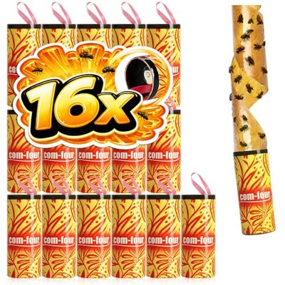 com-four ® 16 x vliegenvanger, vliegenvanger voor binnen, muggenafweermiddel, 16 stuks com-four ® 16 x vliegenvanger, vliegenvanger voor binnen, muggenafweermiddel, 16 stuks