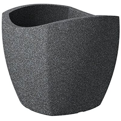 scheurich Wave Globe Cubo bloempot van kunststof, zwart graniet, diameter 40 cm, hoogte 35,5 cm, volume 31 liter. scheurich Wave Globe Cubo bloempot van kunststof, zwart graniet, diameter 40 cm, hoogte 35,5 cm, volume 31 liter.