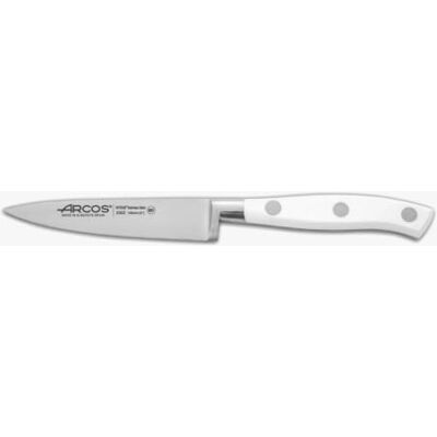 Arcos Gesmeed mes van roestvrij staal. Mes voor het schillen van groenten en fruit. Ergonomische handgreep van polyoxymethyleen en lemmet van 100 mm. Serie Riviera wit. Kleur wit. Arcos Gesmeed mes van roestvrij staal. Mes voor het schillen van groenten en fruit. Ergonomische handgreep van polyoxymethyleen en lemmet van 100 mm. Serie Riviera wit. Kleur wit.