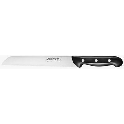 Arcos Broodmes van roestvrij staal Nitrum 210 mm, ideaal voor dagelijks gebruik thuis, kleur zwart, serie Maitre Arcos Broodmes van roestvrij staal Nitrum 210 mm, ideaal voor dagelijks gebruik thuis, kleur zwart, serie Maitre