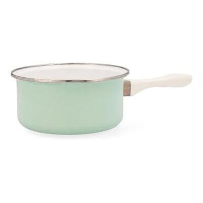 Quid Cocco steelpan van geëmailleerd staal, 16 cm, 1 liter, groen Quid Cocco steelpan van geëmailleerd staal, 16 cm, 1 liter, groen