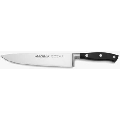 Arcos Riviera Series Koksmes Mes van gesmeed nitrum roestvrij staal Polyoxymethyleen (POM) handgreep zwart Arcos Riviera Series Koksmes Mes van gesmeed nitrum roestvrij staal Polyoxymethyleen (POM) handgreep zwart