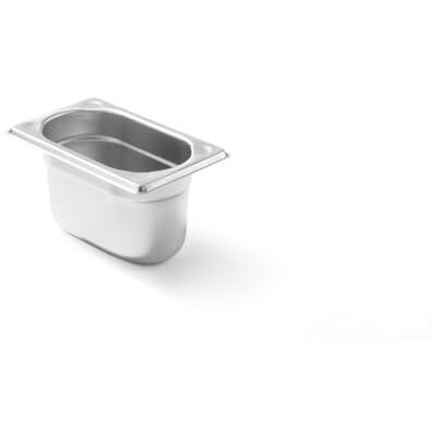 HENDI Gastronorm-bak, GN 1/9, hittebestendigheid -40 °C tot 300 °C, te gebruiken in convectieovens, koelkasten, waterbaden, chafing schijven, 1 l, 176 x 108 x 108 x 100 mm, roestvrij staal HENDI Gastronorm-bak, GN 1/9, hittebestendigheid -40 °C tot 300 °C, te gebruiken in convectieovens, koelkasten, waterbaden, chafing schijven, 1 l, 176 x 108 x 108 x 100 mm, roestvrij staal