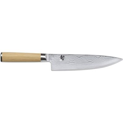 Shun KAI Japans koksmes, wit, lemmetlengte 20 cm, 32 lagen, VG Max kern, 61 (±1) HRC, pakka houten handvat, gemaakt in Japan, gesmeed keukenmes Shun KAI Japans koksmes, wit, lemmetlengte 20 cm, 32 lagen, VG Max kern, 61 (±1) HRC, pakka houten handvat, gemaakt in Japan, gesmeed keukenmes