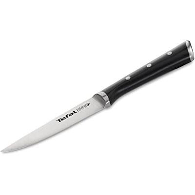 Tefal Ice Force K2320914 Huishoudelijk mes 11 cm, keukenmes, lemmet van Duits roestvrij staal, duurzame snijprestaties en scherpte Tefal Ice Force K2320914 Huishoudelijk mes 11 cm, keukenmes, lemmet van Duits roestvrij staal, duurzame snijprestaties en scherpte