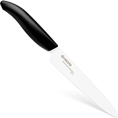 Kyocera Keramisch mes, tomatenmes, lemmet van 12,5 cm, zirkonia-keramisch lemmet, microzaagsnede, extreem scherp, vaatwasmachinebestendig, FK-125 WH-BK EU Kyocera Keramisch mes, tomatenmes, lemmet van 12,5 cm, zirkonia-keramisch lemmet, microzaagsnede, extreem scherp, vaatwasmachinebestendig, FK-125 WH-BK EU