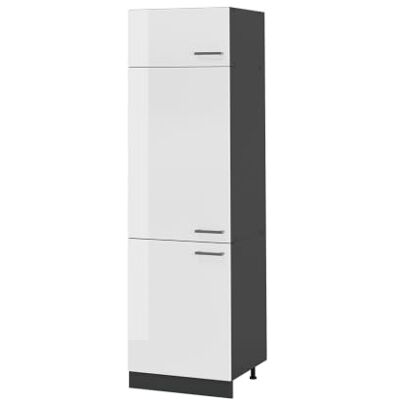 Vicco Armoire haute "R-Line", Blanc Haute brillance/Anthracite 60 cm pour une combinaison libre au sein de systèmes de cuisine modulaires Vicco Armoire haute "R-Line", Blanc Haute brillance/Anthracite 60 cm pour une combinaison libre au sein de systèmes de cuisine modulaires