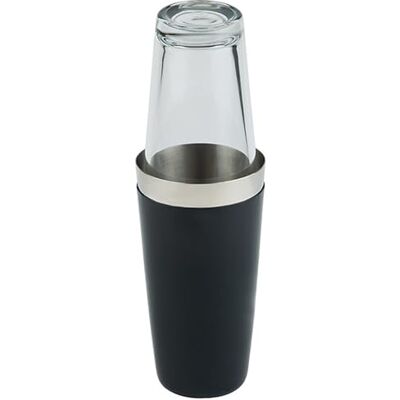 APS Shaker Boston roestvrijstalen beker, 700 ml met rubber, zwart, antislip APS Shaker Boston roestvrijstalen beker, 700 ml met rubber, zwart, antislip