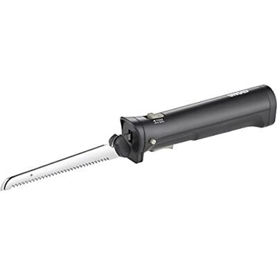 Unold 78815 Draadloos elektrisch mes met twee verwisselbare roestvrijstalen messen voor brood, groenten, vlees of vis, 45 minuten batterijduur, draadloos voor een Unold 78815 Draadloos elektrisch mes met twee verwisselbare roestvrijstalen messen voor brood, groenten, vlees of vis, 45 minuten batterijduur, draadloos voor een