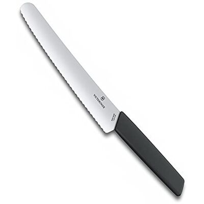 Victorinox , 6,9073,22 WB, Zwitsers modern, brot- en convectormesser, extra scherpe rand, met spiraalsluiting, robuuste kunststof handgreep, zwart, gemaakt in Zwitserland, vaatwasmachinebestendig Victorinox , 6,9073,22 WB, Zwitsers modern, brot- en convectormesser, extra scherpe rand, met spiraalsluiting, robuuste kunststof handgreep, zwart, gemaakt in Zwitserland, vaatwasmachinebestendig