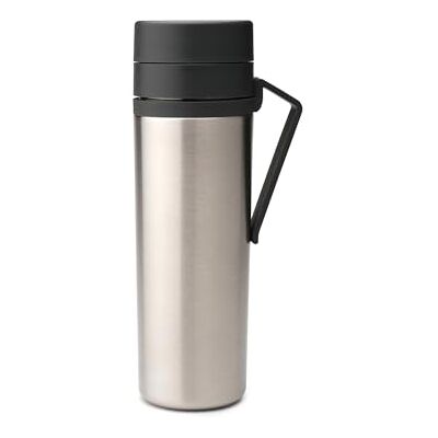 Brabantia Make & Take thermosfles met riemclip, houdt dranken 6 uur warm of 12 uur koud, waterdicht en vaatwasmachinebestendig donkergrijs, 0,5 l Brabantia Make & Take thermosfles met riemclip, houdt dranken 6 uur warm of 12 uur koud, waterdicht en vaatwasmachinebestendig donkergrijs, 0,5 l