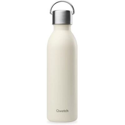 QWETCH Active zandkleurige thermosfles 600 ml drinkfles met handvat van gerecycled roestvrij staal 24 uur koud en 12 uur warm waterdicht en compact QWETCH Active zandkleurige thermosfles 600 ml drinkfles met handvat van gerecycled roestvrij staal 24 uur koud en 12 uur warm waterdicht en compact