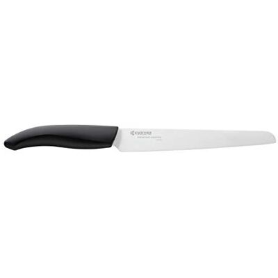 Kyocera FK181WHBK mes ergonomische handgreep zwart keramisch blad met microvertanding 18 cm Kyocera FK181WHBK mes ergonomische handgreep zwart keramisch blad met microvertanding 18 cm