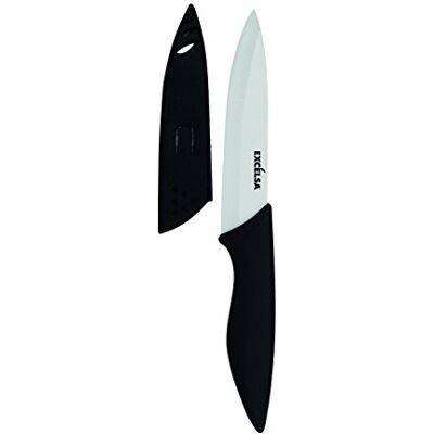 Excelsa Utility mes met mesdeksel, keramiek, zwart/wit, lemmet 12,5 cm Excelsa Utility mes met mesdeksel, keramiek, zwart/wit, lemmet 12,5 cm
