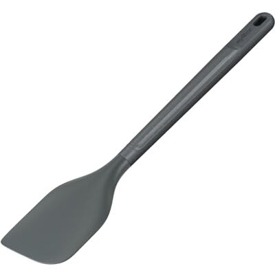Zyliss Grote duurzame tarwestro/siliconen spatel, keukenspatel voor koken en bakken, hittebestendige siliconen kop, beluga-grijs, 31 cm x 6 cm, geschikt voor Zyliss Grote duurzame tarwestro/siliconen spatel, keukenspatel voor koken en bakken, hittebestendige siliconen kop, beluga-grijs, 31 cm x 6 cm, geschikt voor