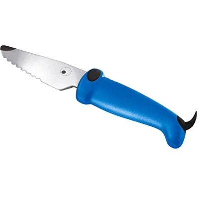 KUHN RIKON Keukenmes voor kinderen, roestvrij staal, met blauwe tanden KUHN RIKON Keukenmes voor kinderen, roestvrij staal, met blauwe tanden