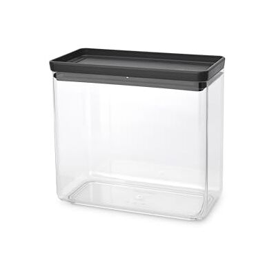 Brabantia Tasty+ stapelbare container, grote luchtdichte voedselcontainer met siliconen afdichting voor de keuken, voor droge en natte levensmiddelen, suiker, meel, inhoud 3,5 l, donkergrijs Brabantia Tasty+ stapelbare container, grote luchtdichte voedselcontainer met siliconen afdichting voor de keuken, voor droge en natte levensmiddelen, suiker, meel, inhoud 3,5 l, donkergrijs