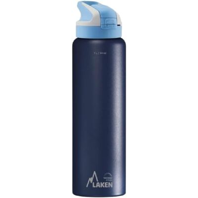 LAKEN Unisex TS10A thermosfles voor volwassenen, blauw, 18/8-1 l LAKEN Unisex TS10A thermosfles voor volwassenen, blauw, 18/8-1 l