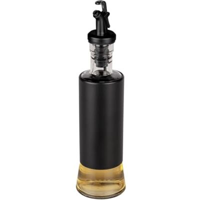 WENKO Boga olie- en azijndispenser, 300 ml, schenktuit met 1-kliksluiting voor fijne dosering, glazen fles met roestvrijstalen coating en kunststof deksel, Ø 6 x 25 WENKO Boga olie- en azijndispenser, 300 ml, schenktuit met 1-kliksluiting voor fijne dosering, glazen fles met roestvrijstalen coating en kunststof deksel, Ø 6 x 25