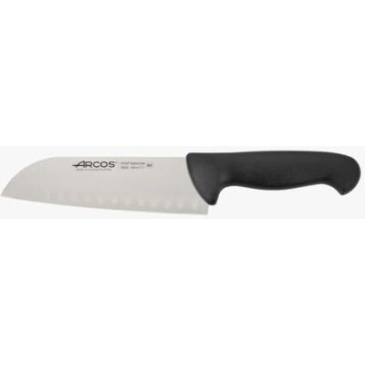 Arcos Serie 2900, Santoku mes Japans mes Aziatisch mes, lemmet roestvrij staal NITRUM 180 mm, handvat polypropyleen, kleur zwart Arcos Serie 2900, Santoku mes Japans mes Aziatisch mes, lemmet roestvrij staal NITRUM 180 mm, handvat polypropyleen, kleur zwart