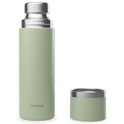 QWETCH Thermosfles Lindegroen 750ml Thermoskan met gerecyclede roestvrijstalen beker 24 uur koud en 12 uur warm waterdicht, BPA-vrij en ideaal voor koffie en thee QWETCH Thermosfles Lindegroen 750ml Thermoskan met gerecyclede roestvrijstalen beker 24 uur koud en 12 uur warm waterdicht, BPA-vrij en ideaal voor koffie en thee