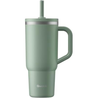 QWETCH Travel Cup Thermosbeker, 900 ml, waterdicht, met klaprietje, gerecyclede roestvrijstalen thermosbeker met handvat, houdt 48 uur ijs/12 uur koud, thermosbeker, drinkfles compatibel met QWETCH Travel Cup Thermosbeker, 900 ml, waterdicht, met klaprietje, gerecyclede roestvrijstalen thermosbeker met handvat, houdt 48 uur ijs/12 uur koud, thermosbeker, drinkfles compatibel met