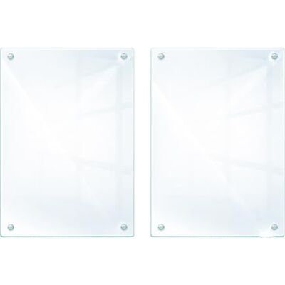 DarHaus Glazen fornuisafdekplaat, 2 x 40 x 52 cm, voor elektrische fornuizen of inductiekookplaten, spatbescherming, decoratieve snijplank, transparant DarHaus Glazen fornuisafdekplaat, 2 x 40 x 52 cm, voor elektrische fornuizen of inductiekookplaten, spatbescherming, decoratieve snijplank, transparant